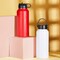 Makerflo Hydro Powder Coated Tumbler, Sipper Water Bottle With Handle, Stainless Steel Double Wall Insulated, BPA Free Plain Tumblers, 25 Pcs Travel Flask with Spill Proof Lid And Straw (Red, 32oz)